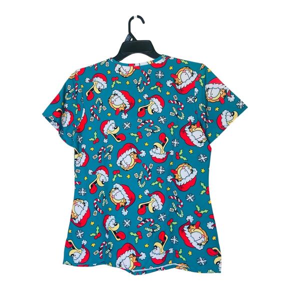 4202 Christmas Scooby Doo Scrub Tops Large Multi Womens V-Neck Lot of 3 Holiday - Picture 7 of 11